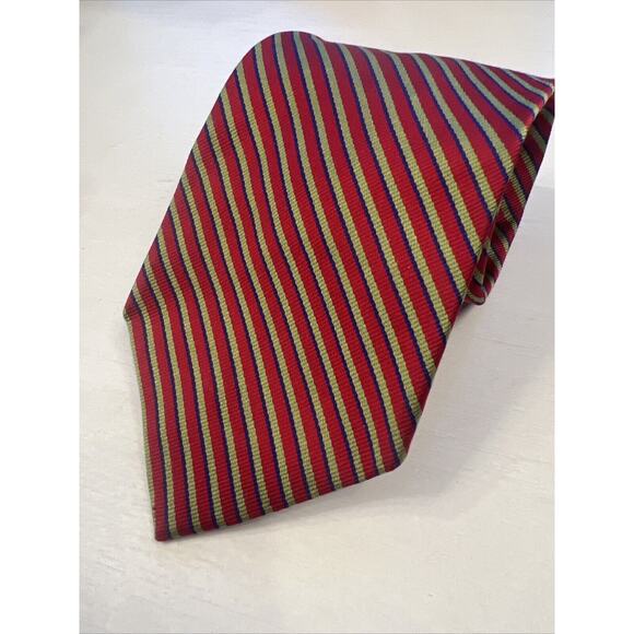 NWT Brooks Brothers Makers Silk Tie ~ Black Label ~ Red Multicolor Stripes 57” L - Picture 1 of 5